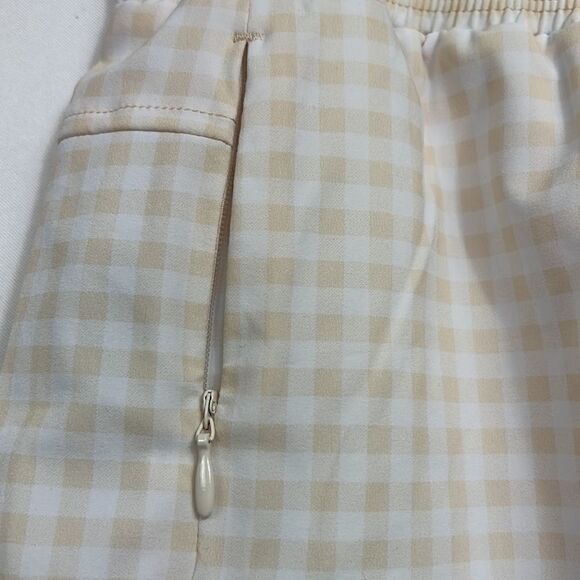 Calme by Johnny Was Cream and White Gingham Elements Travel Shorts size S NWT - Picture 3 of 14